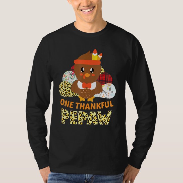 Camiseta One Thankful Pepaw Turkey Blessed Pepaw Thanksgivi (Anverso)