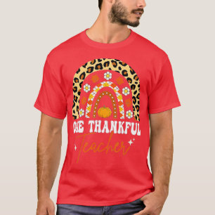 Camiseta One Thankful Teacher Thanksgiving Fall Autumn Leo