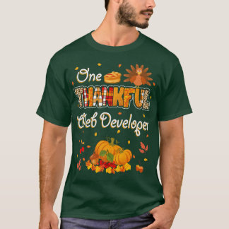 Camiseta One Thankful Web Developer Fall Autumn Thanksgivin