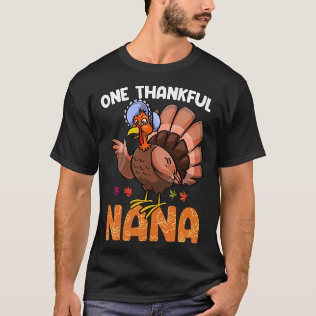 Camiseta One Thankfull Nana Turkey  Women Flock Love Foodie (Anverso)