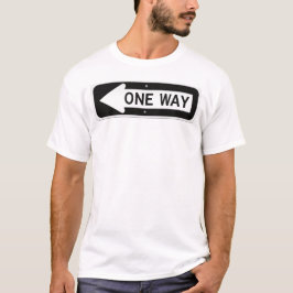 Camiseta One way black and white street sign