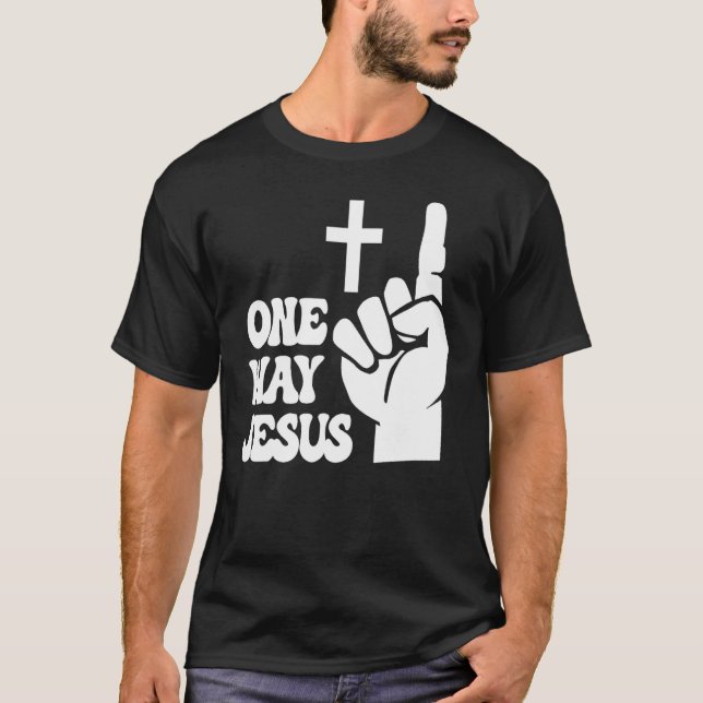 Camiseta One Way Jesus People Christian Revolution Finger U (Anverso)