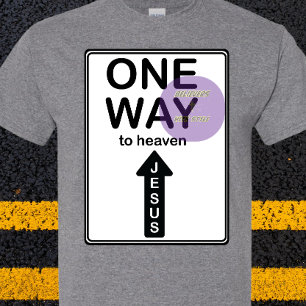 Camiseta One Way - Jesús - símbolo de tráfico - cristiano