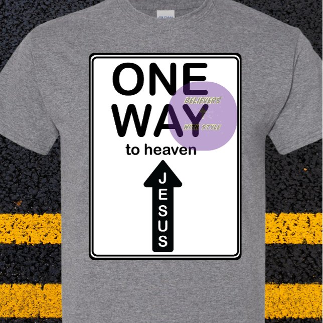Camiseta One Way - Jesús - símbolo de tráfico - cristiano (Subido por el creador)