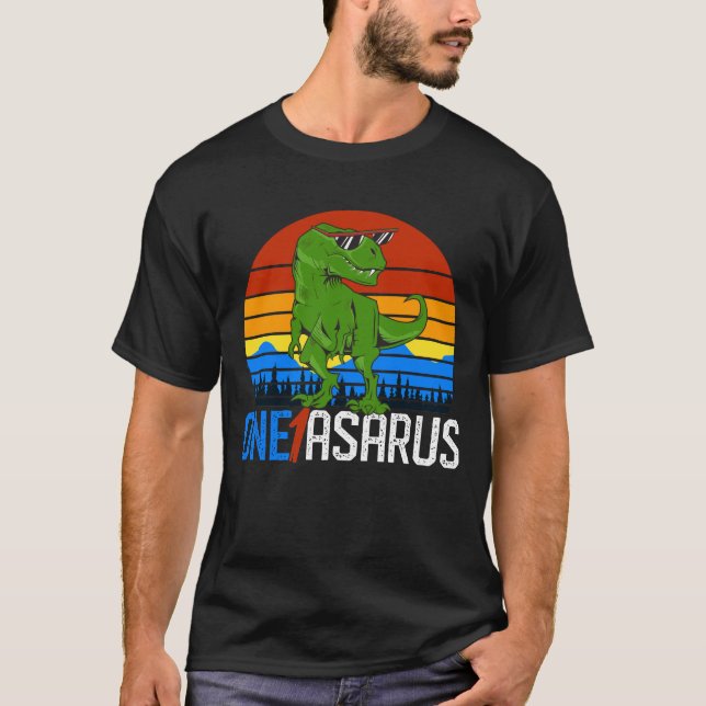 Camiseta Oneasaurus primer cumpleaños Fiesta de dinosaurio  (Anverso)