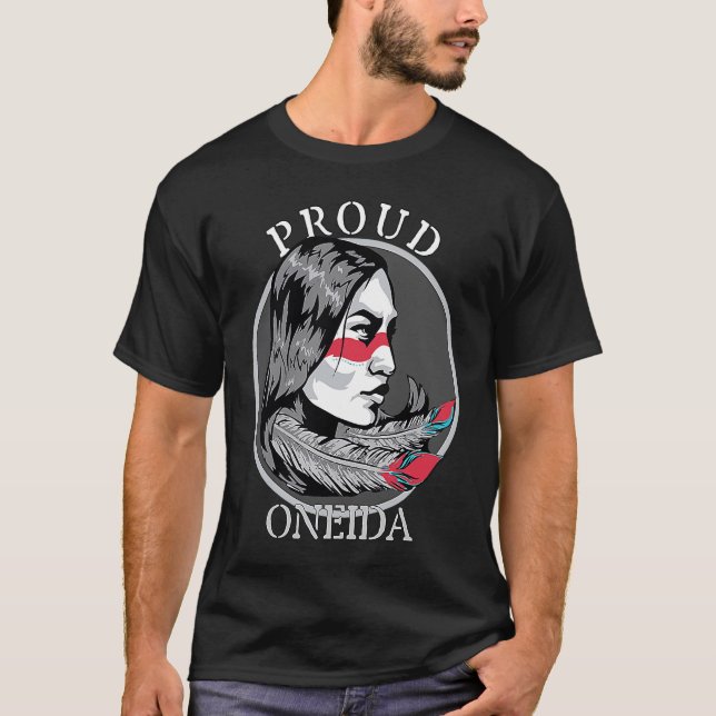 Camiseta Oneida Chica de guerrero de tribu india (Anverso)
