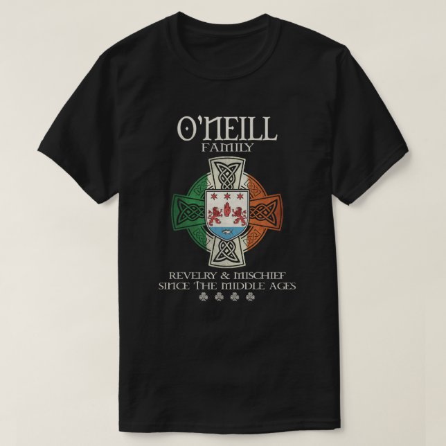 Camiseta O'Neill Family Ireland apellidos bandera irlandesa (Diseño del anverso)