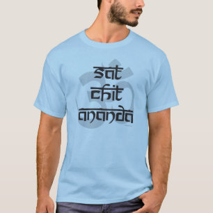 Camiseta Oneness Mantra Om Sat Chit Ananda Blue