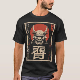 Camiseta Oni Demonio japonés Máscara de Sol Rojo