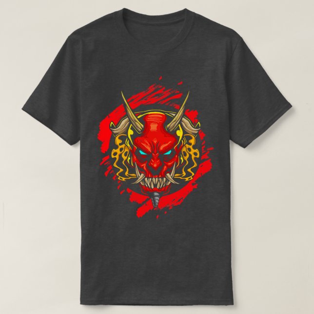 Camiseta Oni Mask japonés Demonio Oni (Diseño del anverso)