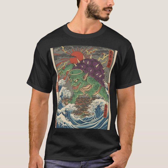 Camiseta Oni Tortuga Rising Sun Ukiyo-e (Anverso)
