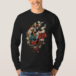 Camiseta Oni Yokai Mask Angry Demon japonés culto a la mito