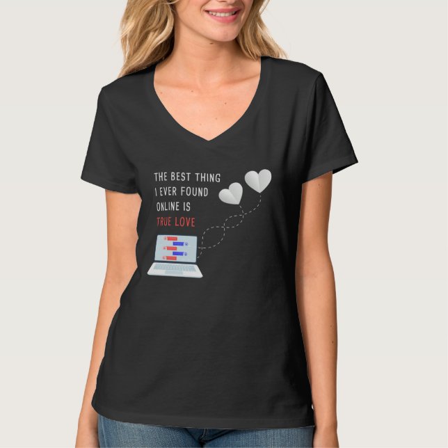 Camiseta Online Dating Couples Relationship Valentineu2019s (Anverso)