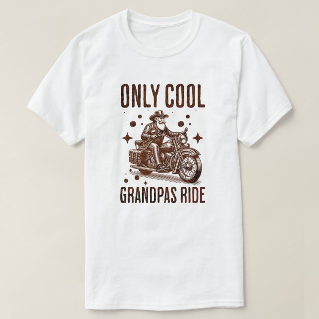 Camiseta Only Cool Grandpas Ride - Funny Biker Grandpa (Diseño del anverso)