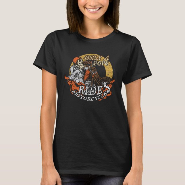 Camiseta Only Cool Pops Rides Motorcycles  Father s Day (Anverso)