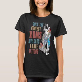 Camiseta Only The Coolest Moms Love Cats and Have Tattoos M