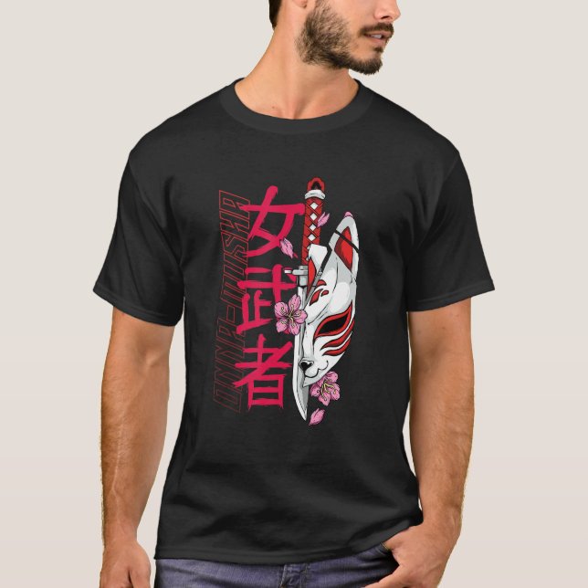 Camiseta Onna musha Female Samurai Japanese Warrior Ronin B (Anverso)