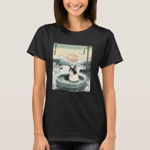 Camiseta Onsen Bath Kitten Pet Lover Gato De Arte Japonés