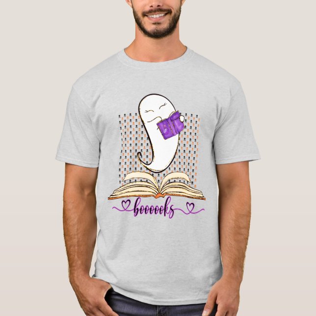 Camiseta ¡Oooooooooooooooooks! Lectura De Fantasma Y Libro  (Anverso)