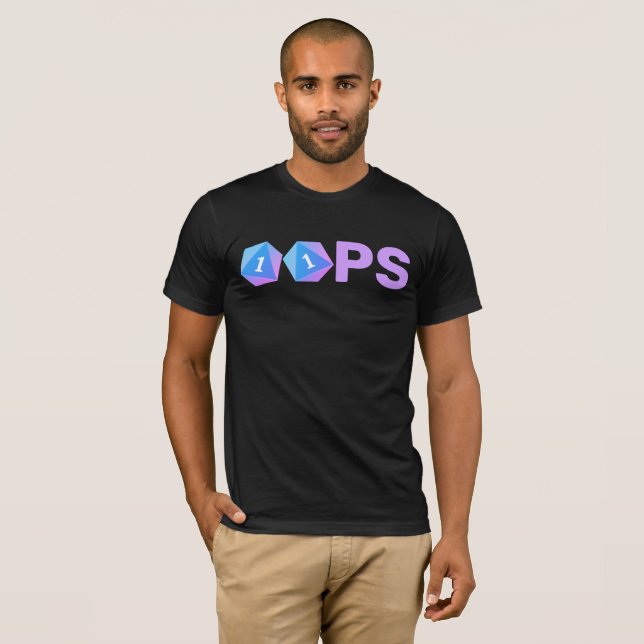 Camiseta Oops Gaming Dice T-Shirt (Anverso completo)