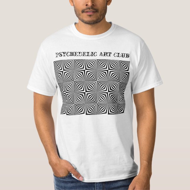 Camiseta op-art2copy, club psicodélico del arte (Anverso)