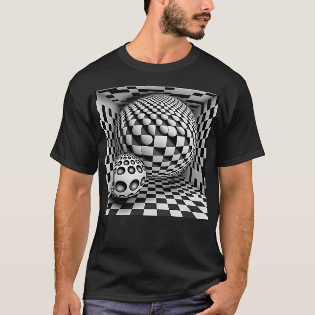 Camiseta Op-Art Negro Y Blanco (Anverso)