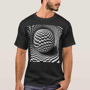 Camiseta Op-Art Negro Y Blanco