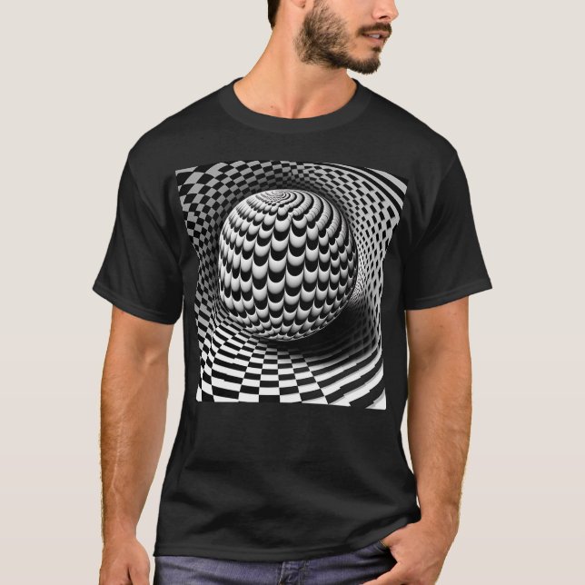 Camiseta Op-Art Negro Y Blanco (Anverso)