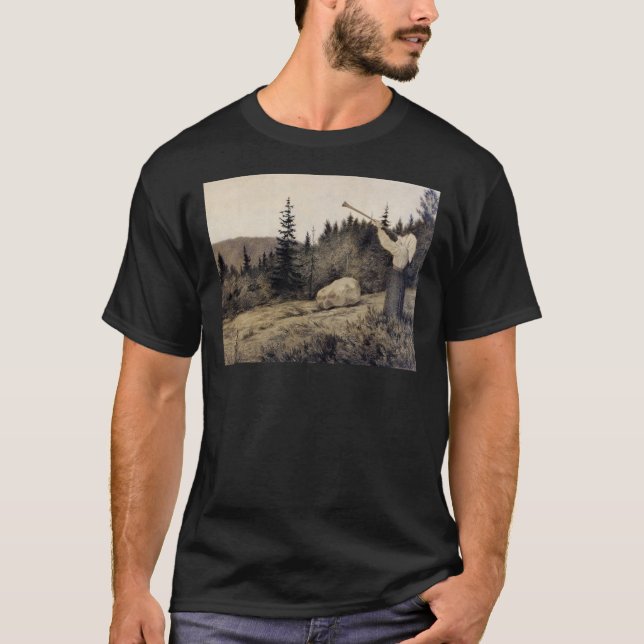 Camiseta Op bajo Fjeldet toner en Lur Theodor Kittelsen il (Anverso)