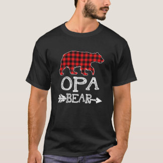 Camiseta Opa Bear Navidades Pajama Red Plaid Buffalo Famili
