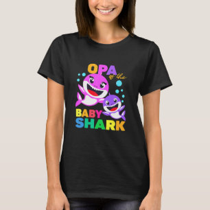 Camiseta Opa Del Bebé Cumpleaños Los Tiburones Opa Shark Na