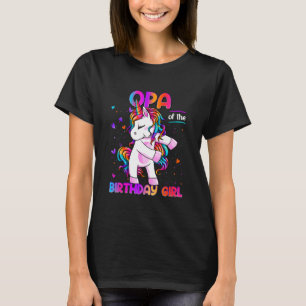 Camiseta Opa del Chica de cumpleaños Dabbing Unicorn Fiesta