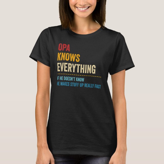 Camiseta Opa Know Everything Grandpa Dad (Anverso)
