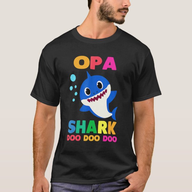 Camiseta Opa Shark Cute Baby Shark Familia Compartiendo Rop (Anverso)