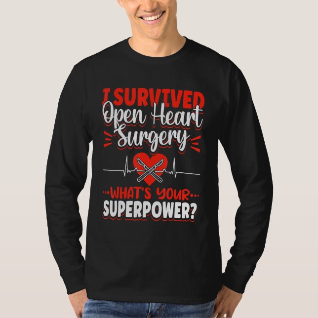 Camiseta Open Heart Surgery Bypass Awareness Heart I Surviv (Anverso)