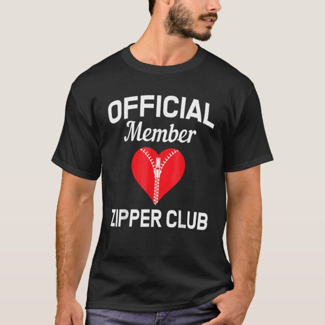 Camiseta Open Heart Surgery Zipper Club Bypass Get Well Rec (Anverso)