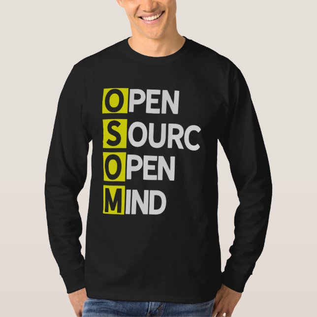Camiseta Open Source Open Mind 3 Software Coder Computer De (Anverso)