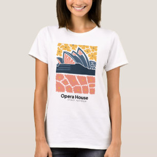 Camiseta Ópera Casa Sydney Australia viajes arte floral