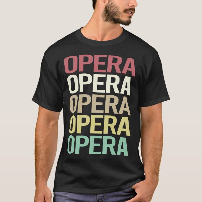 Camiseta Ópera de texto colorida (Anverso)