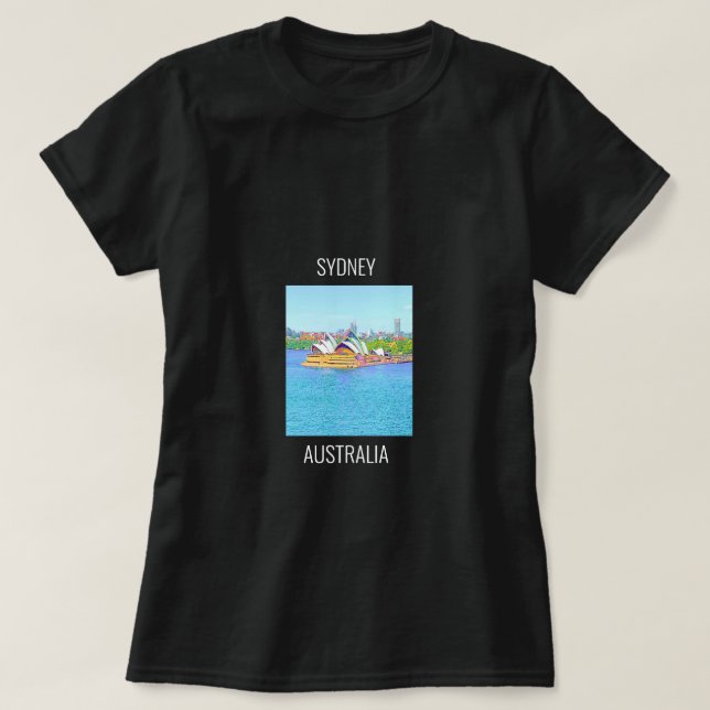 Camiseta Ópera House Sydney Harbour con vistas al agua T-Sh (Diseño del anverso)