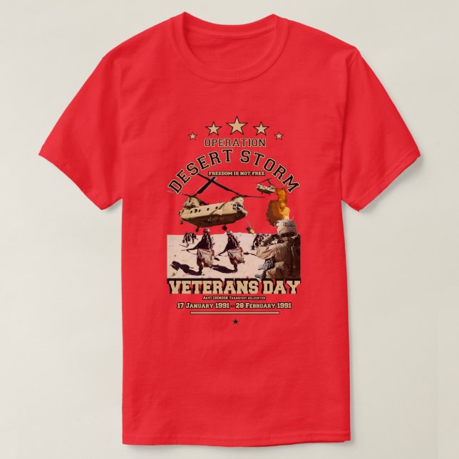 Camiseta OPERACIÓN DESERT STORM Recuerde el Día de los Vete (Diseño del anverso)