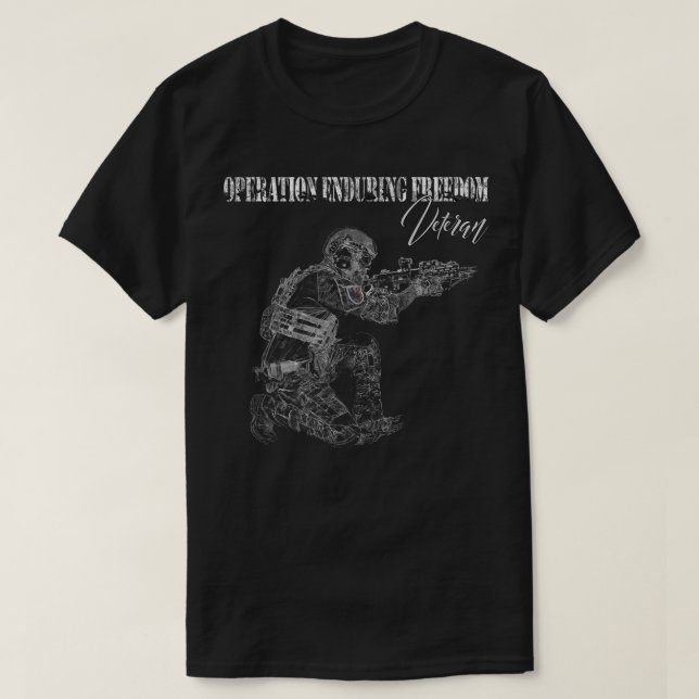 Camiseta Operación Libertad Duradera OEF Veterano Militar d (Diseño del anverso)