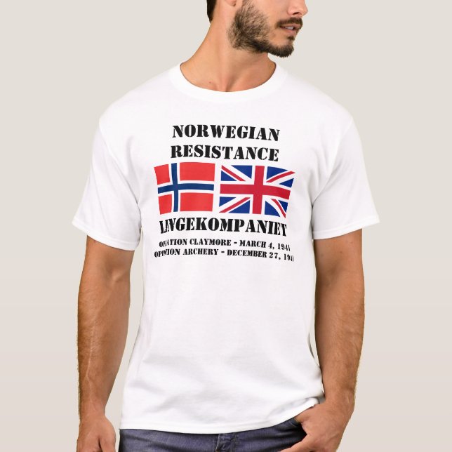 Camiseta Operaciones de resistencia británicas noruegas (Anverso)
