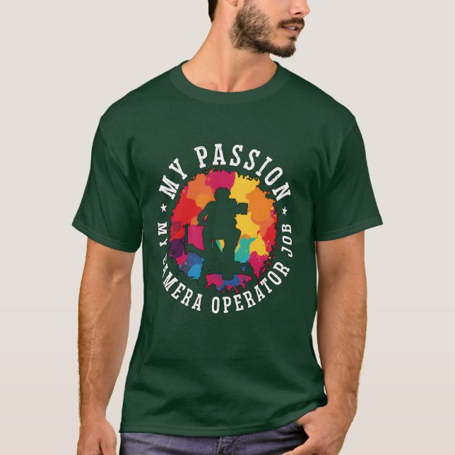 Camiseta Operador de cámara Mi pasión Mi cámara Filmación (Anverso)
