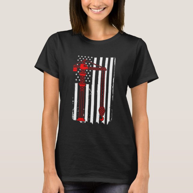 Camiseta Operador De Crane 4 De Julio Equipo De Construcció (Anverso)