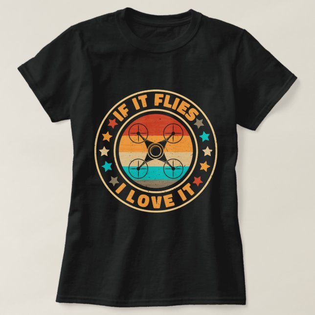 Camiseta Operador de drones si vuela me encanta el divertid (Diseño del anverso)