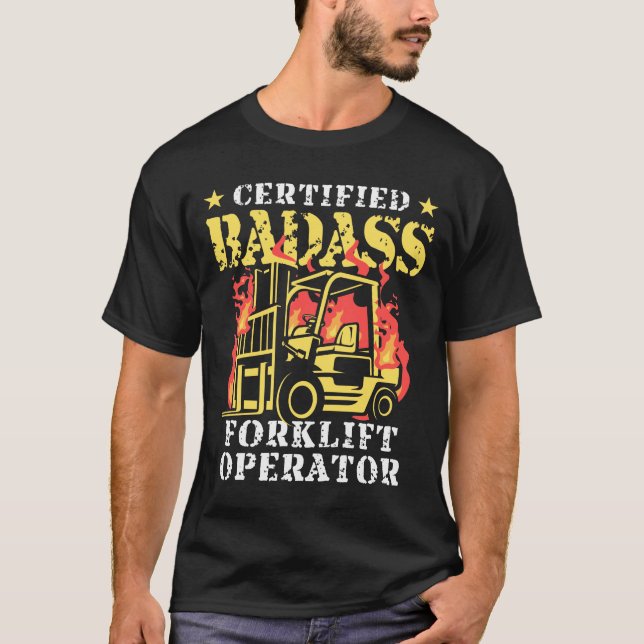 Camiseta Operador de elevación de horquilla de Badass certi (Anverso)