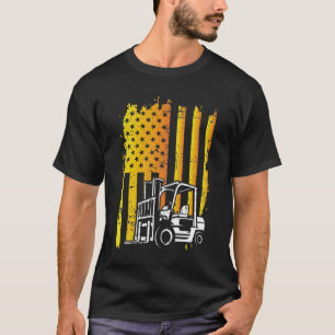 Camiseta Operador de elevación de horquilla de la bandera 