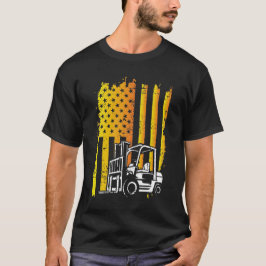 Camiseta Operador de elevación de horquilla de la bandera e