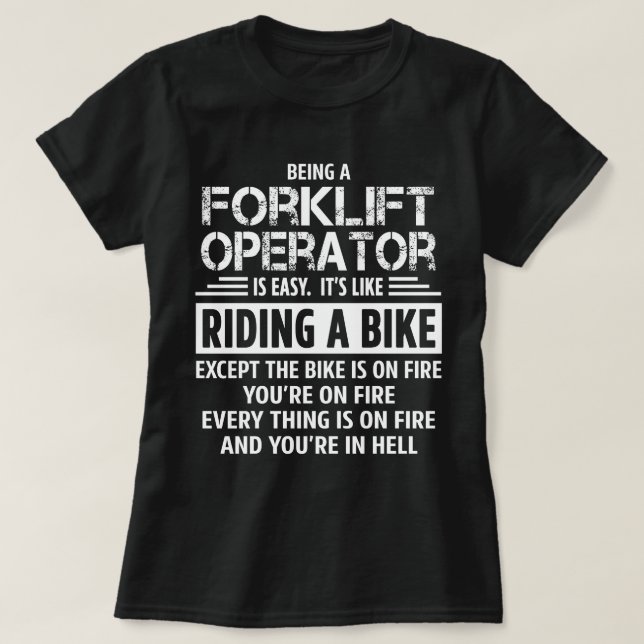 Camiseta Operador de elevación de la horquilla (Diseño del anverso)